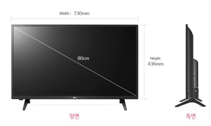 LG전자 32인치 LED TV 32LM581CBND 사양 및 특징 1 32LM581CBND 크기