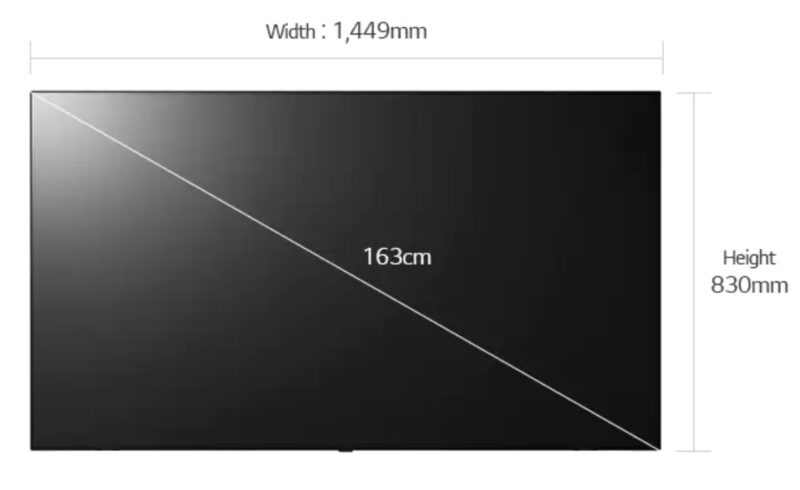 엘지전자 65인치 OLED65A1HNA 알아두시면 좋은 점들... 2 OLED65A1HNA 크기