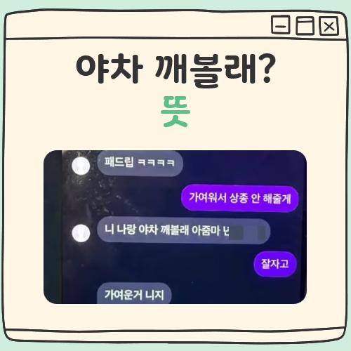 야차 깨볼래 뜻 대표 이미지